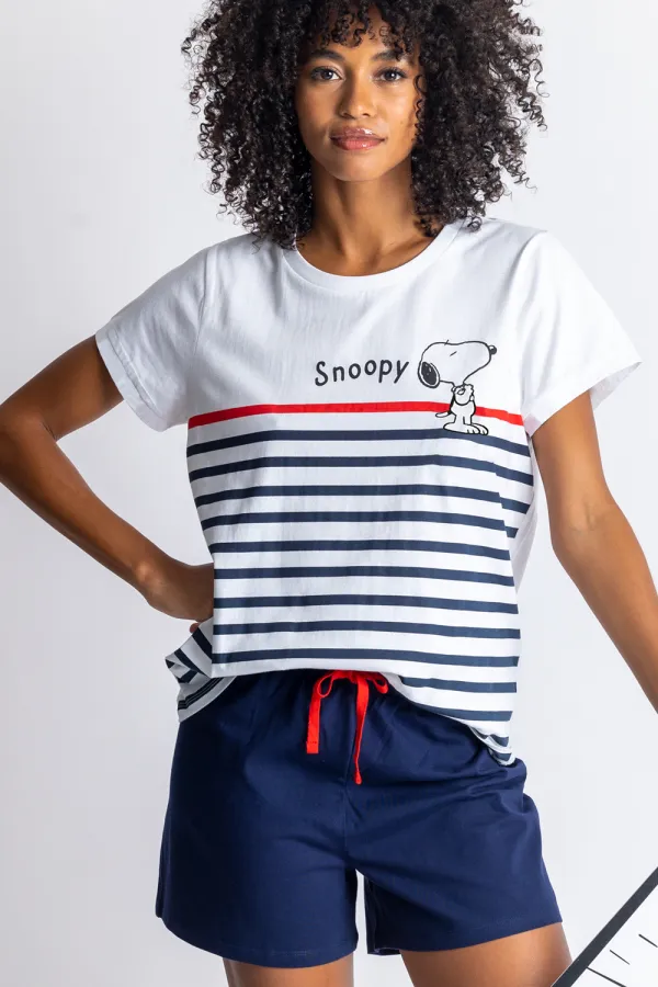 pijama-mujer-marinero-snoopy-manga-corta