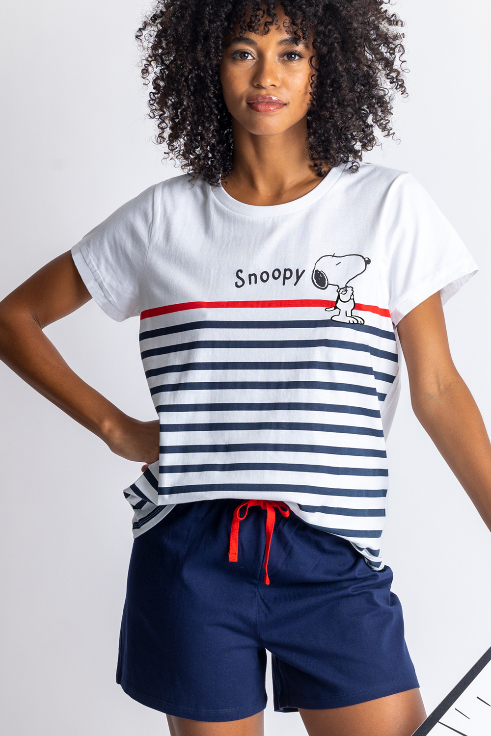 pijama-mujer-marinero-snoopy-manga-corta