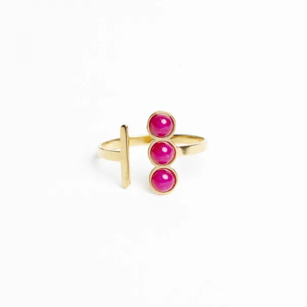 anillo-acero-bañado-oro-piedras-rosa