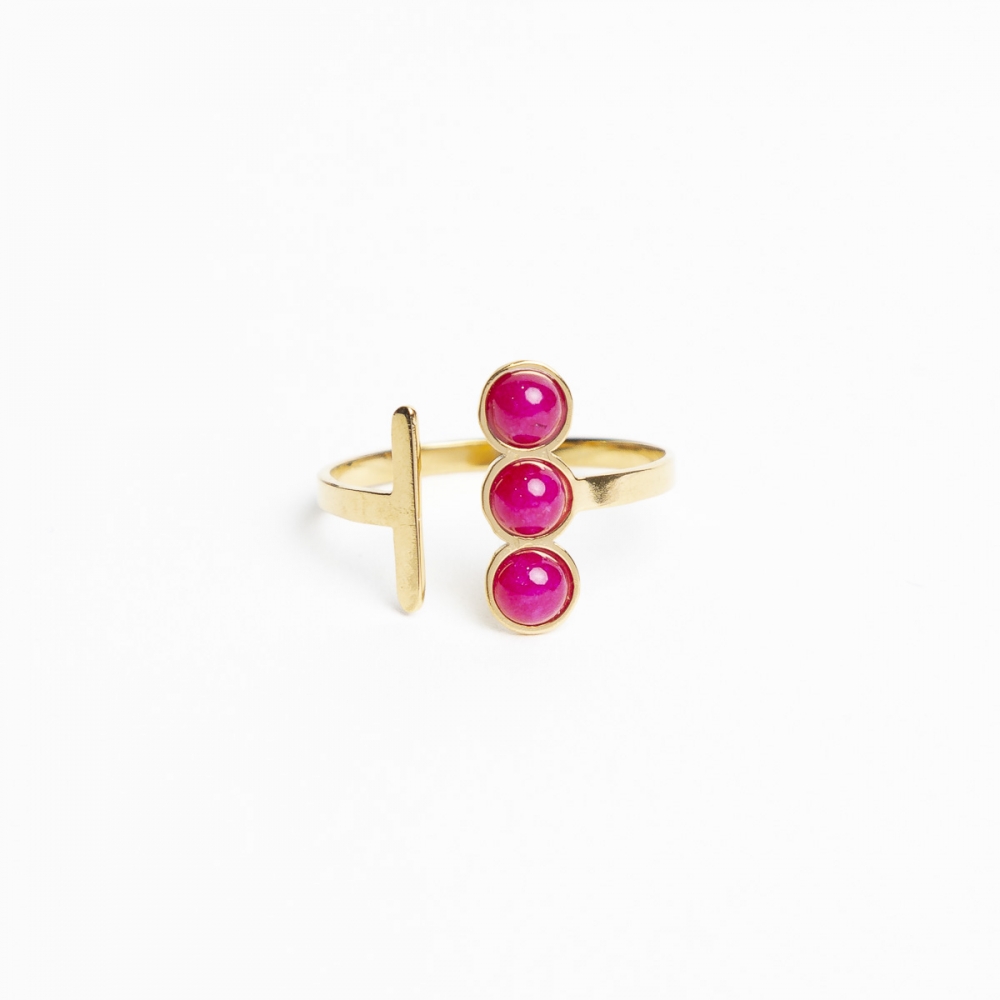 anillo-acero-bañado-oro-piedras-rosa