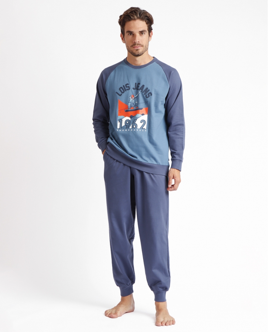 pijama-manga-larga-lois-xgames-para-hombre-azul