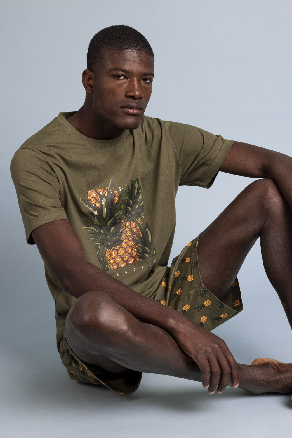 pijama-corto-hombre-piña-verde-admas