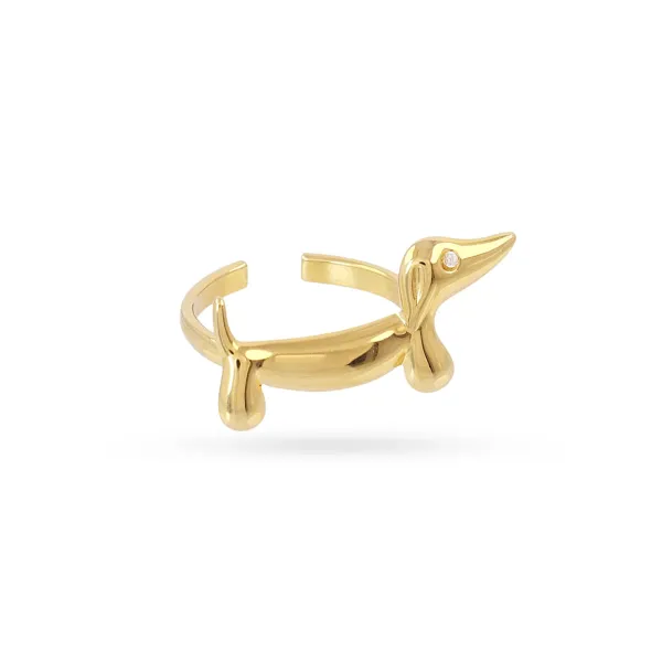 anillo-perro-salchicha-acero-quirurgico-oro