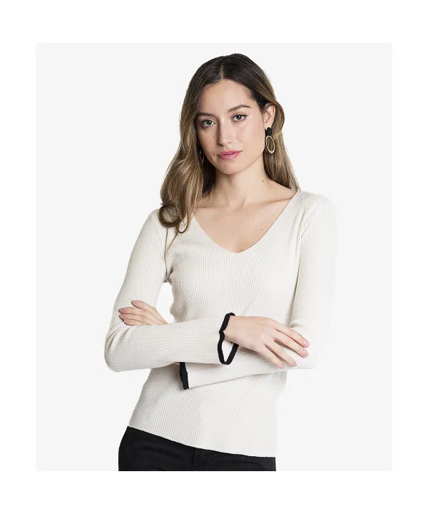 jersey-canale-cuello-pico-blanco-vivo-negro