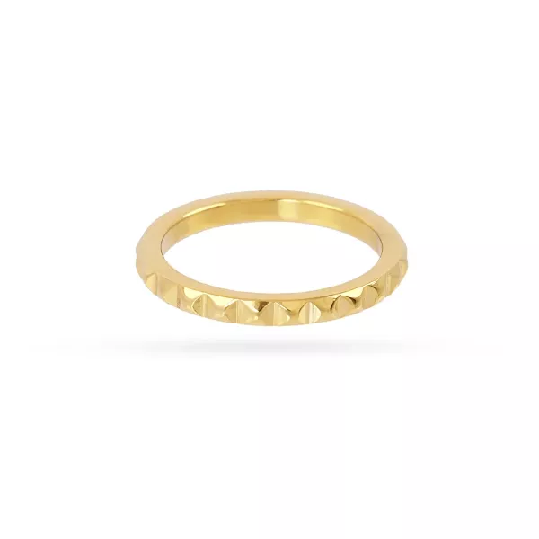 Anillo Textura Acero Oro Anartxy