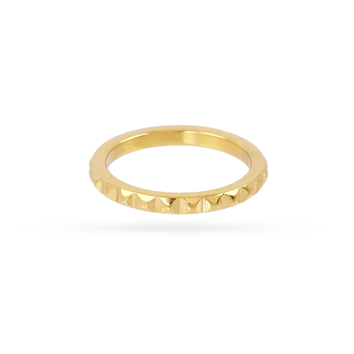 Anillo Textura Acero Oro Anartxy
