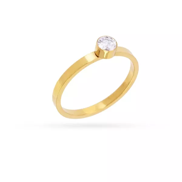 Anillo Vandal Circonita Blanca Y Bano En Oro Ban286