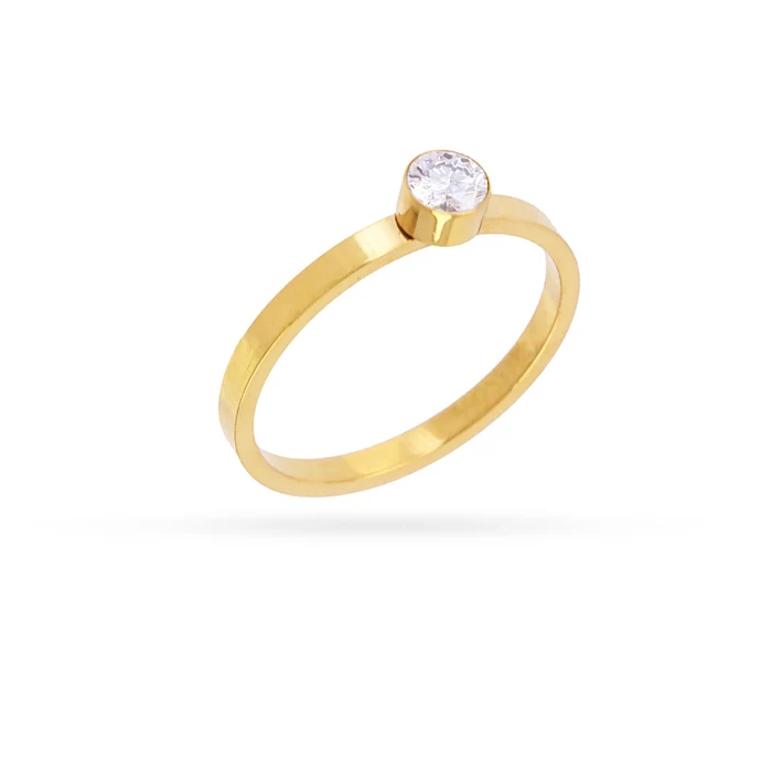 Anillo Vandal Circonita Blanca Y Bano En Oro Ban286