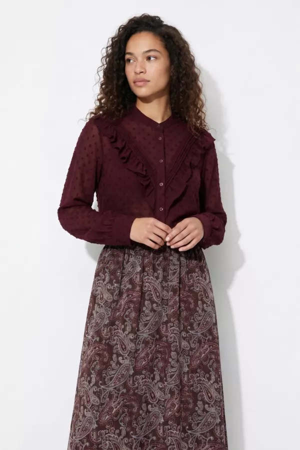 Grato Camisa Transparencia Burdeos 1