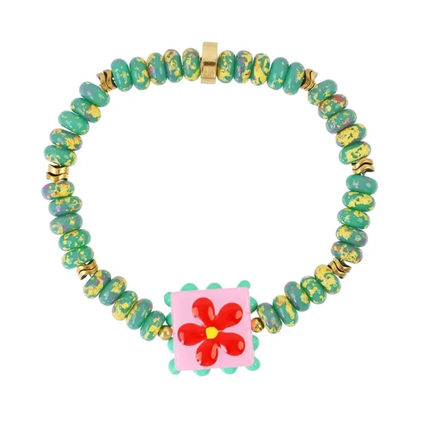 pulsera-elastica-trencadis-verde-flor-rosa